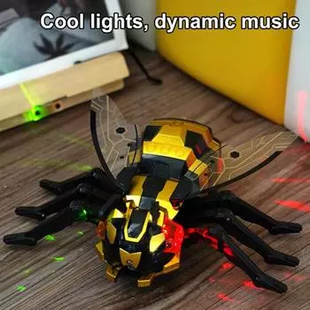 Детская игрушка-животное с дистанционным управлением и светодиодной подсветкой, музыкальная интерактивная механическая пчела, осьминог, паук, для малышей, электрическая 2,4 ГГц, радиоуправляемая игрушка-животное-робот C