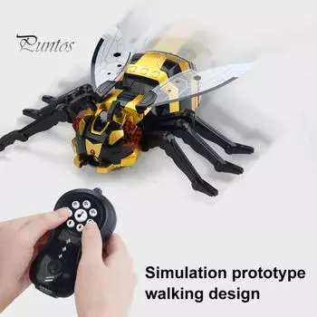 Детская игрушка-животное с дистанционным управлением и светодиодной подсветкой, музыкальная интерактивная механическая пчела, осьминог, паук, для малышей, электрическая 2,4 ГГц, радиоуправляемая игрушка-животное-робот C