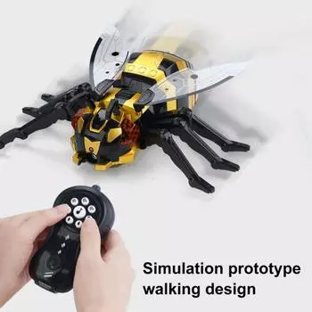 Детская игрушка-животное с дистанционным управлением и светодиодной подсветкой, музыкальная интерактивная механическая пчела, осьминог, паук, для малышей, электрическая 2,4 ГГц, радиоуправляемая игрушка-животное-робот C