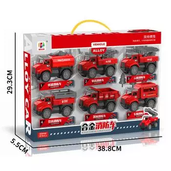 Детская имитация сплава, инженерная машина, игрушка, сплав, пожарная машина, автолестница, модель, игрушечный набор, подарочная коробка