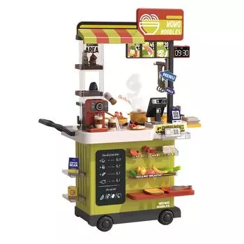 Детская имитация звука и света, распылитель воды, кухонный обеденный стол, фуд-барбекю, тележка для фаст-фуда, игрушки для игрового домика