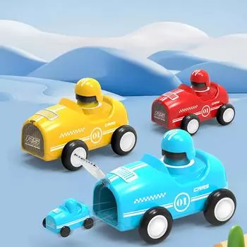 Детская инерционная машинка с выбросом маленькой желтой утки, детская игрушечная машинка-головоломка для мальчиков и девочек