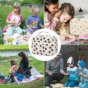 Детская изолированная сумка для ланча Yousheng, вельветовый ланч-бокс для школы, вместительный органайзер-холодильник с застежкой-молнией, легкая сумка для ланча на работу и пикник бежевый