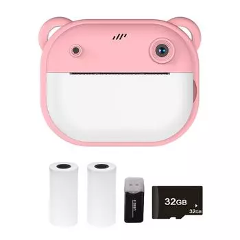Детская камера Детская цифровая камера 1080P Термопечать с 2-дюймовым IPS-экраном Фото Селфи Видео P-2