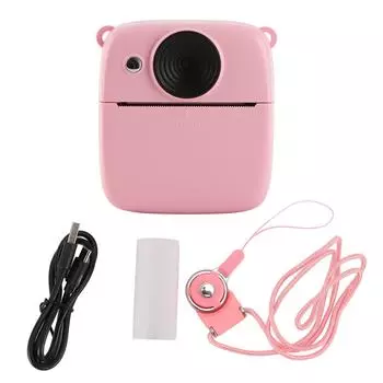 Детская камера мгновенной печати 1080P 48M Цифровая видеокамера для малышей с фильтрами Фоторамки для мальчиков розовый