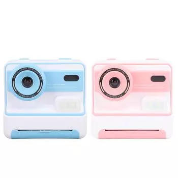 Детская камера мгновенной печати 48 МП с бумагой для печати 2,4-дюймовый экран 1000 мАч аккумулятор Multi Zoom Selfie Digi Blue