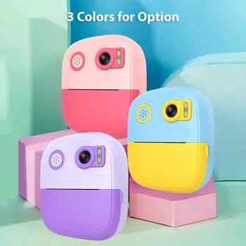 Детская камера мгновенной печати Детская цифровая камера 1080P Цифровая видеокамера Двойной объектив 2,4 дюйма IPS синий