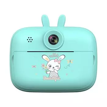 Детская камера мгновенной печати Детская термокамера для печати мультфильмов для путешествий в отпуске D синий
