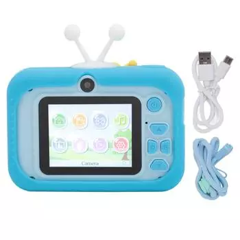 Детская камера, желтый экран 2 дюйма, 12 МП, передняя и задняя линзы, запись видео, множество наклеек, фильтры для малышей