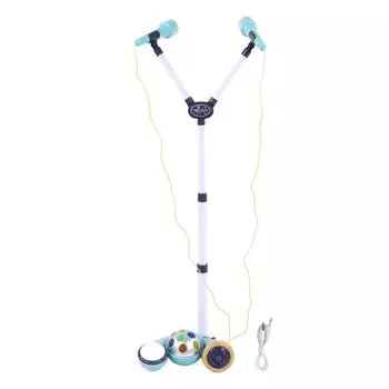 Детская караоке-машина, прочная и легкая игрушка для пения караоке с 2 микрофонами, регулируемая подставка для