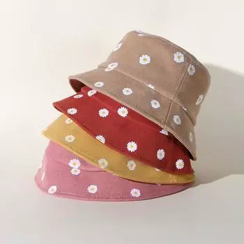 Детская кепка-ведро с цветочным принтом, детская шляпа-рыбак, повседневная хлопковая шляпа с широкими полями для малышей 2-5 лет, солнцезащитные козырьки хаки