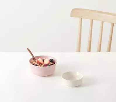 Детская керамическая миска для риса Tackaon Milky [4 цвета] Детский набор столовых приборов для малышей и учеников начальной школы pink
