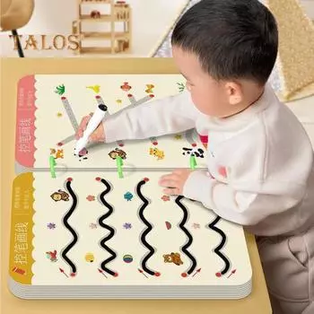 Детская книга для обучения управлению ручкой с ластиком для ручек, многоразовая, для дошкольников, для раннего образования, для практики письма, для обведения линий, для малышей, мальчиков и девочек A