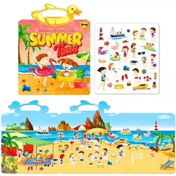 Детская книга-наклейка для раннего образования, тихая книга-наклейка с желе, развивающие игрушки «сделай сам», повторяющаяся лазерная стрелялка, книга-наклейка с желе