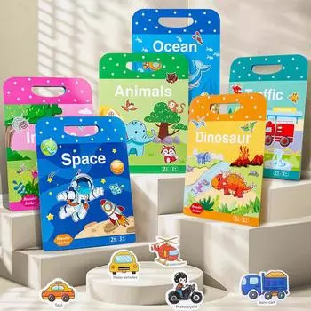 Детская книга с наклейками Jelly Quiet Bubble Paste Puzzle Раннее образование Развивающие игрушки жёлтый