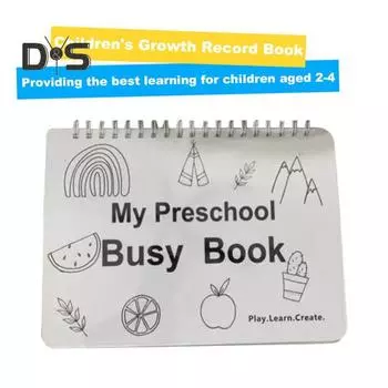 Детская книга учета роста для малышей Цифры Буквы Цвета Формы Книга учета роста Монтессори Обучающая игрушка белый
