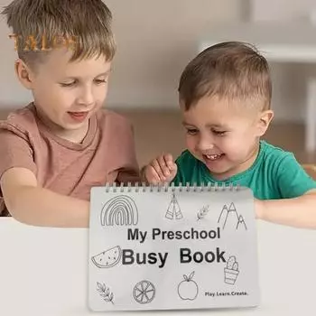 Детская книга учета роста для малышей Цифры Буквы Цвета Формы Книга учета роста Монтессори Обучающая игрушка белый