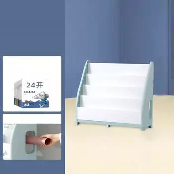 Детская книжная полка для хранения книг, большая вместимость, экологически чистая детская полка из полипропилена 4 Tier (Bookshelf)