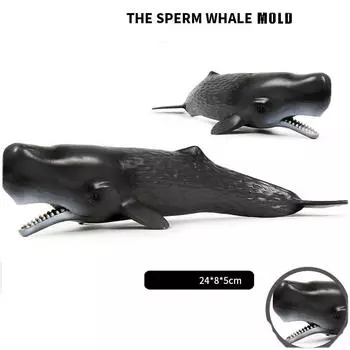 Детская когнитивная имитация кашалота, твердая игрушка для морских животных, пластиковая статическая модель 24*8*5CM