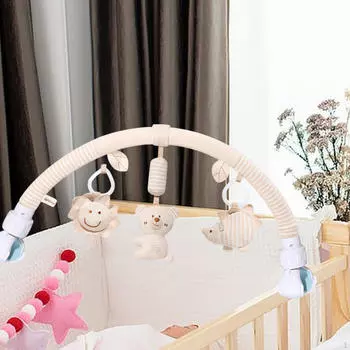Детская коляска арка игрушка подвесная погремушка мультфильм мягкий портативный дорожная активность для автомобиля bear