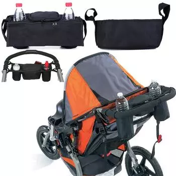 Детская коляска для инвалидной коляски, держатель для бутылочки, подгузник для младенцев, сумка для детской коляски, органайзер для детской коляски чёрный