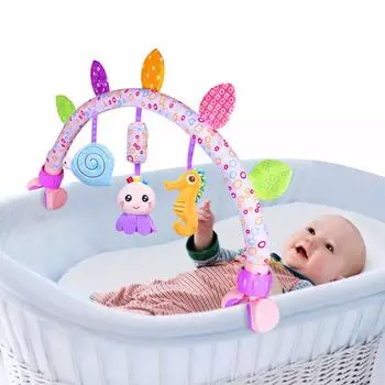 Детская коляска-шезлонг для развития сенсорных и моторных навыков в помещении и на улице для новорожденных, игрушка, (Океан)