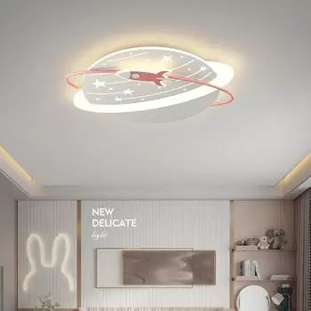 Детская комната Подвесной светильник для детей Потолочная люстра с затемнением Детская комната Светодиодная лампа для спальни мальчика и девочки Детская люстра Освещение Cold White