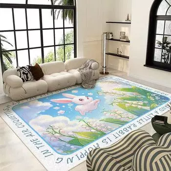Детская комната с ковром с рисунком из мультфильмов, игровой уголок, игровой коврик, коврик для чтения, большой коврик для ползания 40 * 60CM crystal velvet