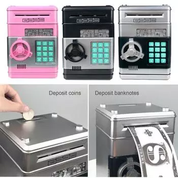 Детская копилка для банкомата, 4 цифры, пароль, защита от взлома, стабильная структура, сменный код, большая емкость, детский горшок для экономии денег золотистый