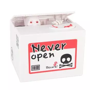 Детская копилка для кражи в стиле скелета с голосовыми подсказками, питание от батареек, ABS, кража денег, копилка для