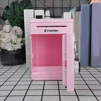 Детская копилка с сенсорным экраном, функцией автоматической прокрутки, мини-банкомат для мальчиков и девочек pink