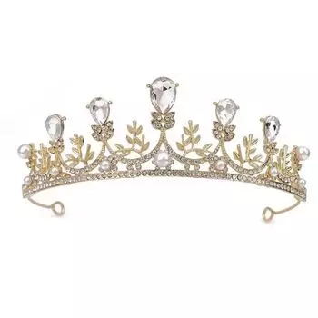 Детская Корона, аксессуары для волос, головной убор с бамбуковыми листьями и каплями воды, корона для девочек, подарок на день рождения, модная повязка на голову, корона