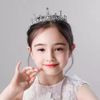 Детская корона-тиара, корона принцессы для девочек, повязка для волос с кристаллами Эльзы, Корона, шпилька для девочек, подиум, аксессуары для волос на день рождения