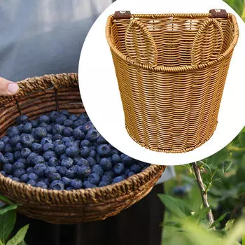 Детская корзина для хранения из ротанга, рюкзак для пикника, декоративный, ручной работы, универсальный, фруктовый велосипед