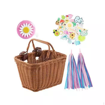 Детская корзина для велосипеда спереди для приключений на свежем воздухе коричневый