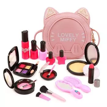 Детская косметика Игрушки для переодевания для девочек Имитация игры в домик Принцесса Макияж Сумочка Набор аксессуаров