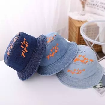 Детская ковбойская шляпа, детская повседневная шляпа-ведро с буквенным принтом, детская шляпа от солнца