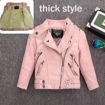 Детская кожаная куртка, новинка 2022 года, детская одежда, куртка из искусственной кожи для мальчиков и девочек, куртка с воротником-стойкой, детская кожаная куртка 160cm чёрный