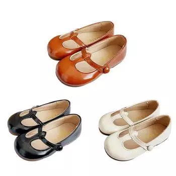 Детская кожаная обувь для девочек. Детская винтажная обувь в британском стиле. Туфли принцессы на мягкой подошве. 21
