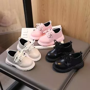 Детская кожаная обувь весна и осень, новые кожаные туфли для мальчиков, спортивная обувь, британская мода, мягкая подошва, нескользящая, одинарные туфли для девочек 21