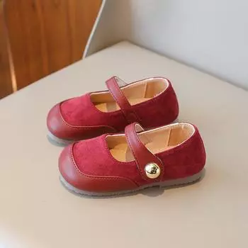 Детская кожаная обувь весна осень детская обувь Мэри Джейн мода пэчворк повседневные девушки повседневные туфли на плоской подошве мягкий подошва 23 коричневый