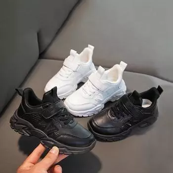 Детская кожаная повседневная спортивная обувь 26 белый