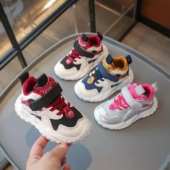 Детская красивая спортивная обувь на осень для мальчиков и маленьких детей повседневная обувь для девочек цветные кроссовки для бега Tide 21 серебряный