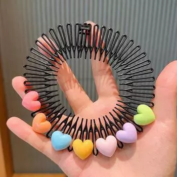 Детская красочная расческа со звездой Y2k, сломанная повязка на голову, заколки для волос, милый головной убор с кроликом, удлиненный аксессуар для волос принцессы для девочек синий