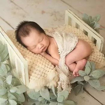 Детская кроватка для фотосъемки, съемный ретро-дизайн, деревянная гладкая поверхность, реквизит для кроватки для новорожденных для фото белый