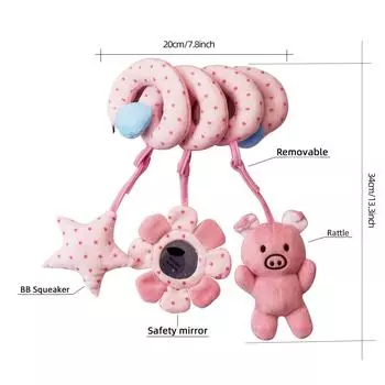 Детская кроватка, обернутая вокруг кровати, подвесные игрушки, подвесные игрушки, автокресла, спиральные плюшевые игрушечные кроватки, детские коляски, дуги для автокресел розовый