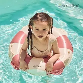 Детская круглая трубка Swimabout Classic, розово-розовая для детей (..., 1 шт., корейские водные развлечения
