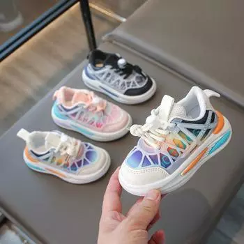 Детская крутая цветная повседневная обувь осенние туфли для девочек на одну ногу стремена повседневная обувь для детей среднего и маленького возраста модные кроссовки 21 розовый