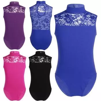 Детская кружевная юбка без рукавов для гимнастики, балета и танцев для девочек, купальник-комбинезон, танцевальная одежда 5-6 Years розы красного