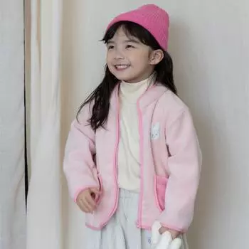Детская куртка из австрийского флиса с рисунком из мультфильма, однотонная хлопковая куртка, новая однотонная детская куртка 90cm розовый